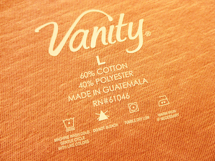 Heat Transfer Tags con tu marca y múltiple información